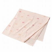 [正方形]やわらかガーゼ 湯上がりタオル ピンク 90×90cm