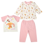 [ベビー]２トップパジャマ　長袖・半袖　アンパンマン ピンク