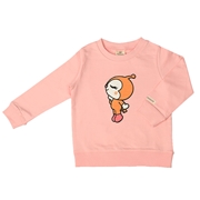 【SALE】[ベビー]スウェットシャツ　チェーンステッチ刺繍　アンパンマン ピンク