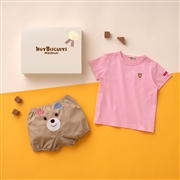 [ミキハウス ホットビスケッツ] Tシャツ＆ブルマセット【BOX付き】　ピンク