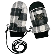 ナイロンミトンチェック柄 ブラック