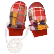 ナイロンミトンパッチワーク柄 レッド