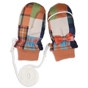 ナイロンミトンパッチワーク柄 オレンジ