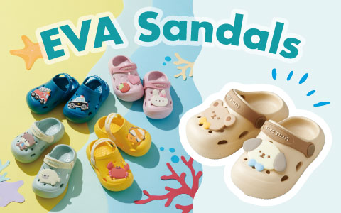 『柔らかくて軽い！水遊びにもOK』コロンとしたEVAサンダル　ビッグモチーフ