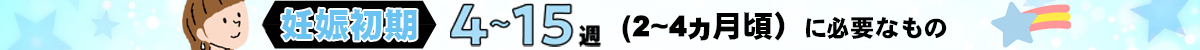 『妊娠初期　２～４ヵ月　（４～1５週）』に必要なもの