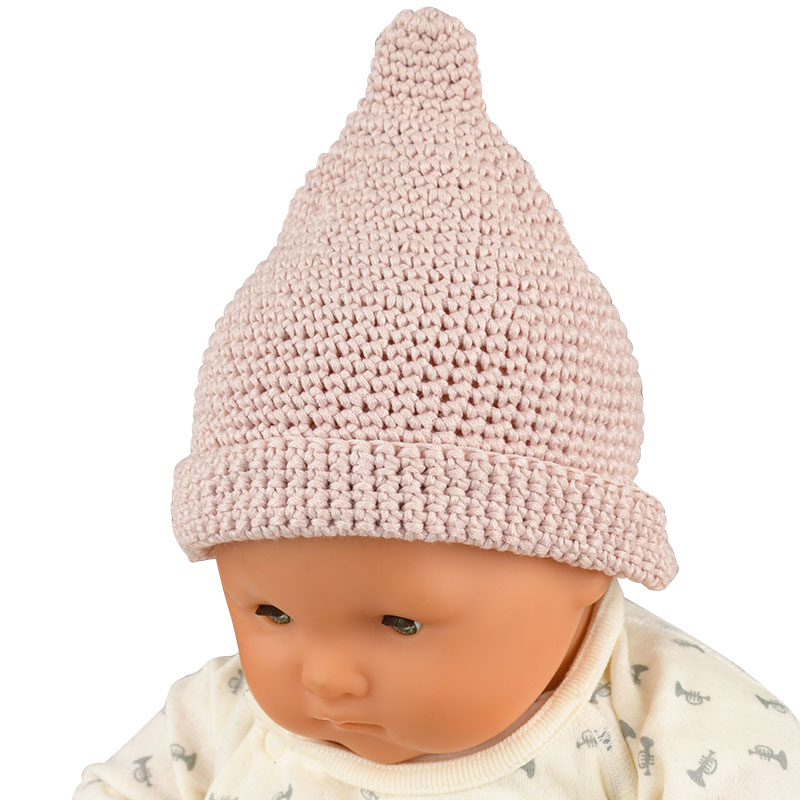＜赤ちゃん本舗＞ 【SALE】[40〜42・42〜44・44〜46cm] とんがり帽子 手編み ピンク シューズ・ファッション小物 帽子・バッグ・ファッション小物 新生児・乳児帽子画像