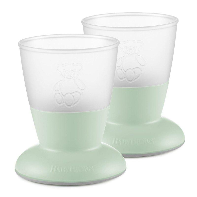  ベビーカップ パウダーグリーン 2コセット 育児用品 お食事用品 食器セット・単品