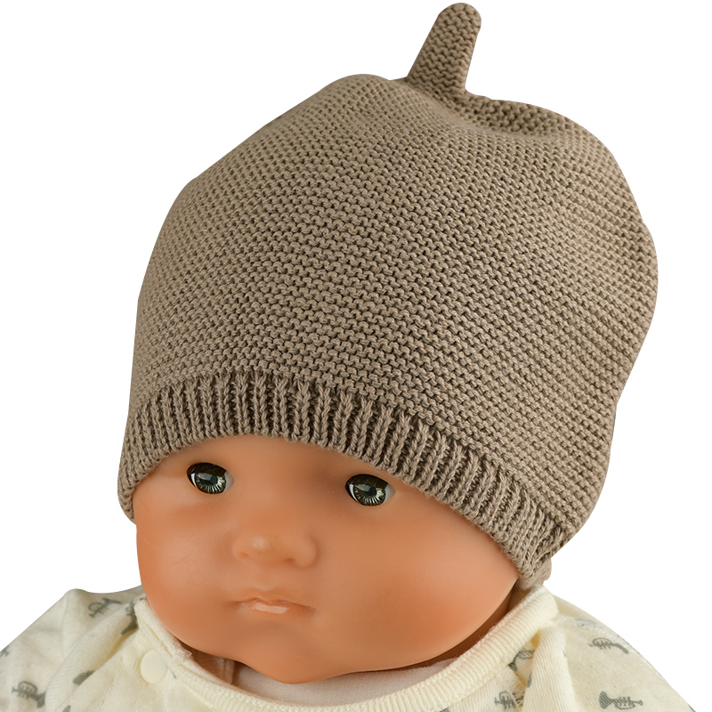  [300Pプレゼント][36〜40・40〜42・42〜44・44〜46cm]ニット帽子 とんがり オーガニックコットン ブラウン シューズ・ファッション小物 帽子・バッグ・ファッション小物 新生児・乳児帽子