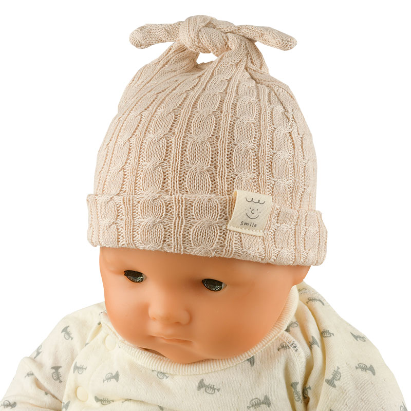 ＜赤ちゃん本舗＞ [200Pプレゼント][32〜36?]ニット帽子 ケーブル 生まれてすぐにかぶれるサイズ ベージュ シューズ・ファッション小物 帽子・バッグ・ファッション小物 新生児・乳児帽子