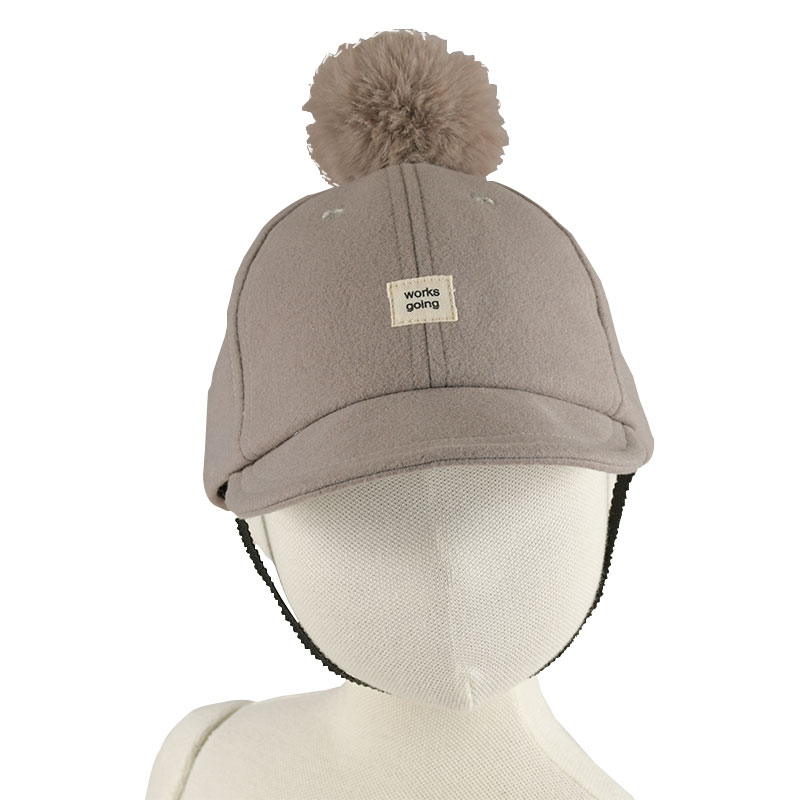＜赤ちゃん本舗＞ 【SALE】[48〜50cmキャップ ファーボンボン付き グレー シューズ・ファッション小物 帽子・バッグ・ファッション小物 ベビー帽子
