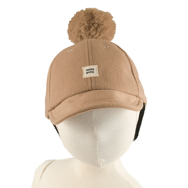 ＜赤ちゃん本舗＞ 【SALE】[48〜50cmキャップ ファーボンボン付き ベージュ シューズ・ファッション小物 帽子・バッグ・ファッション小物 ベビー帽子