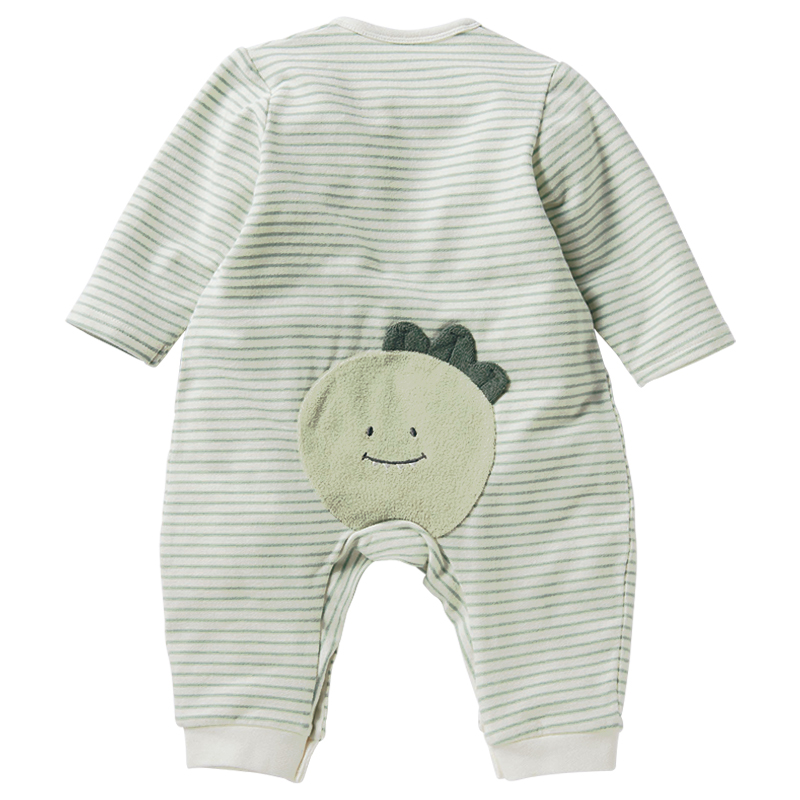 はいはい応援長袖プレオール おしりモチーフ パイル グリーン グリーン 60cm