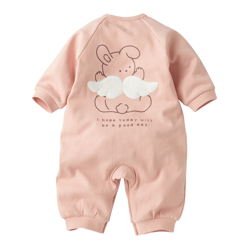 長袖 プレオール 背中モチーフ アニマル うさぎ ピンク 60cm