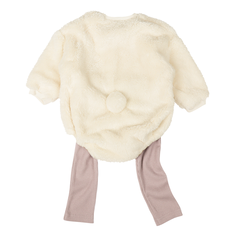 アニマルロンパース+レギンスセット オフホワイト オフホワイト 70cm