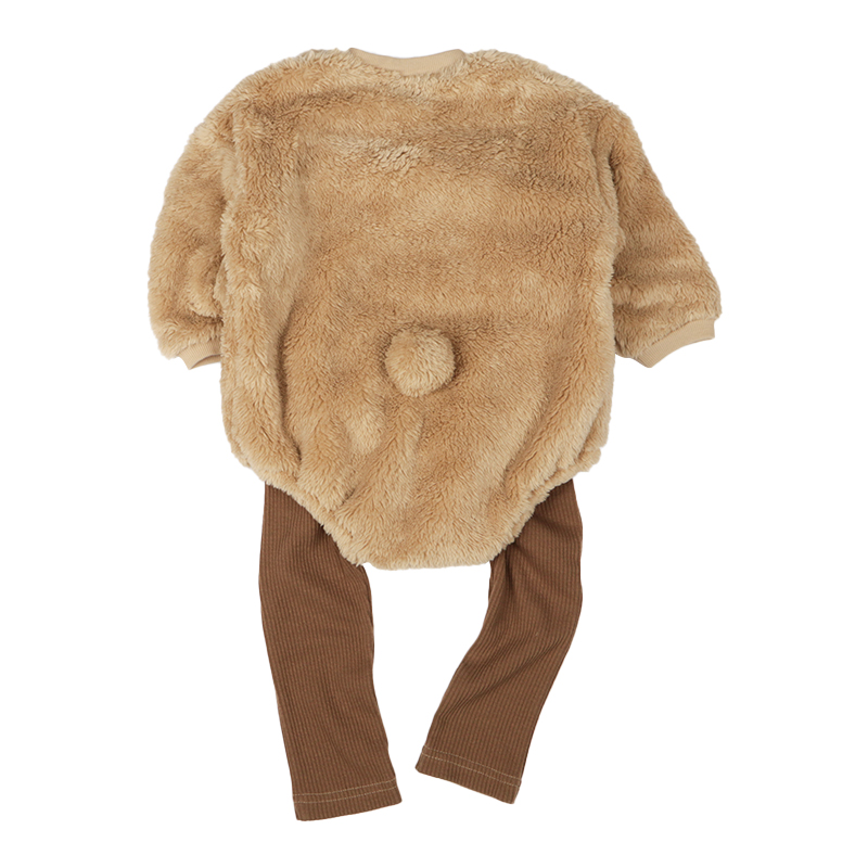 アニマルロンパース+レギンスセット ブラウン ブラウン 70cm