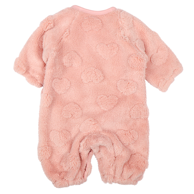 長袖ドレスオール ボア ハート ピンク ピンク 50~60cm