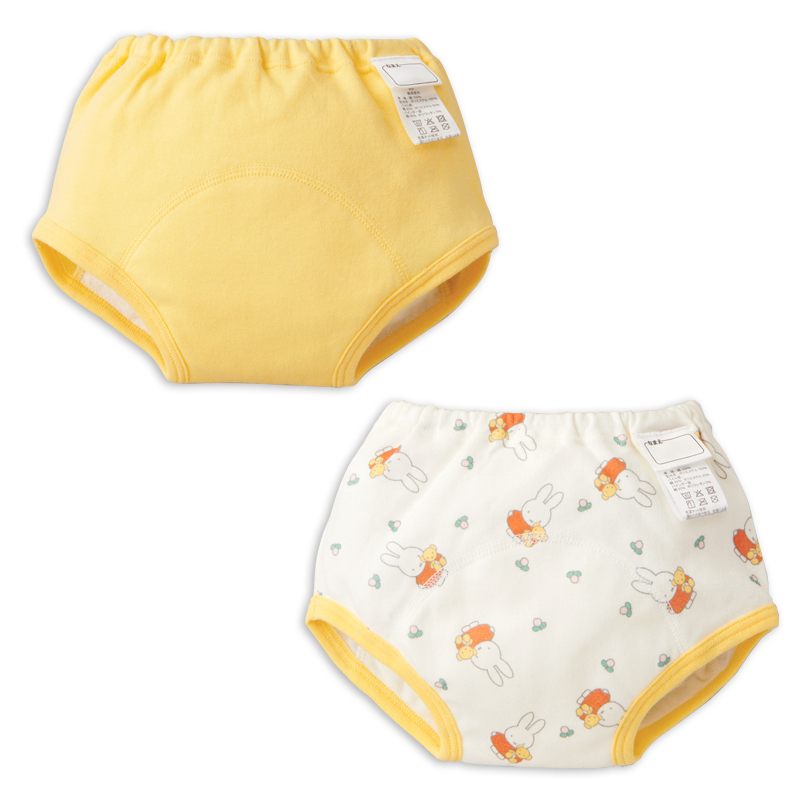 3層トレーニングパンツ2枚組 ミッフィーくま イエロー 90cm
