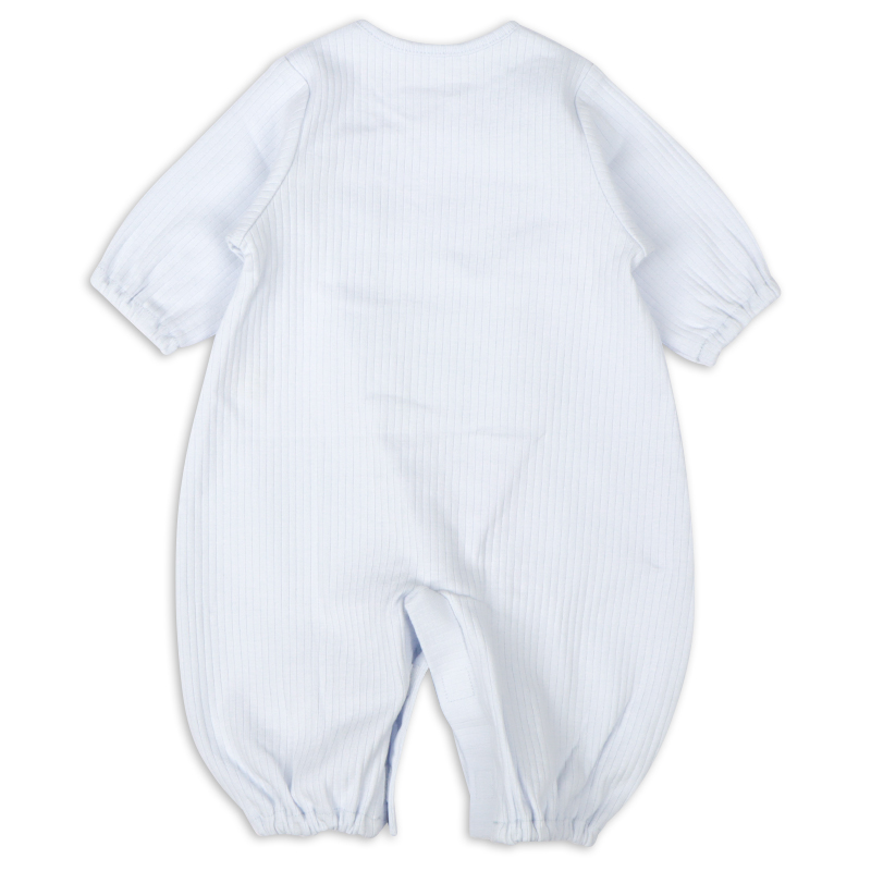 お着替え応援 長袖ドレスオール 簡単時短 サックス サックス 50~60cm