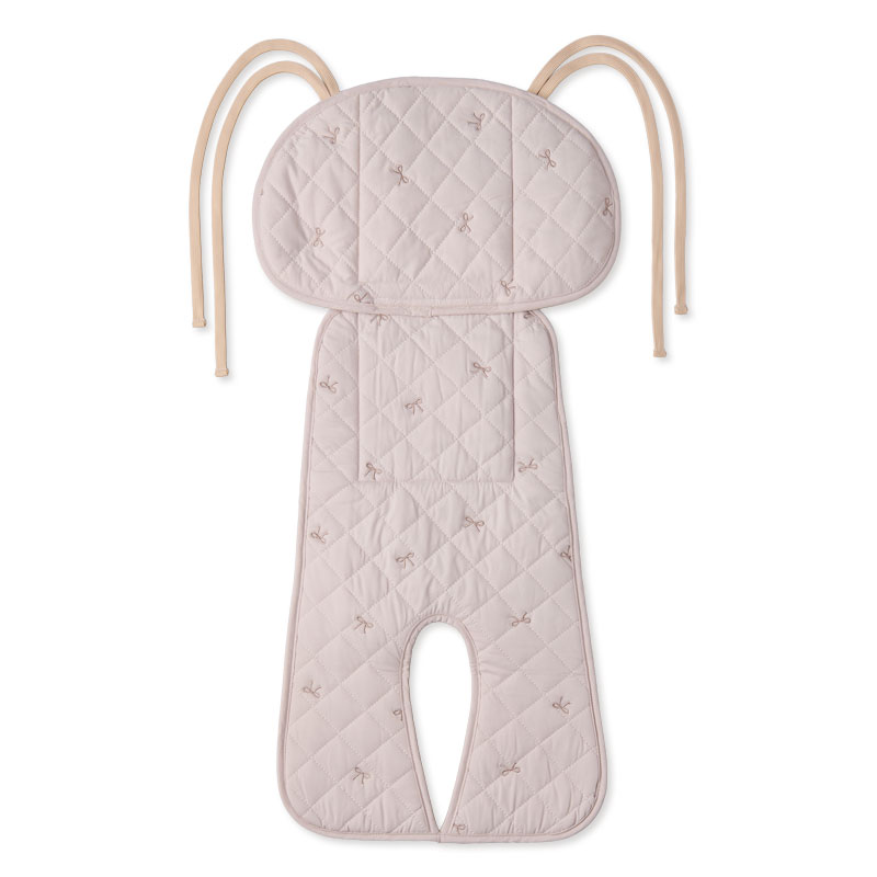 ひえひえマット ベビーカー用 プレミアム超冷感 リボン刺しゅう柄 ベージュ F