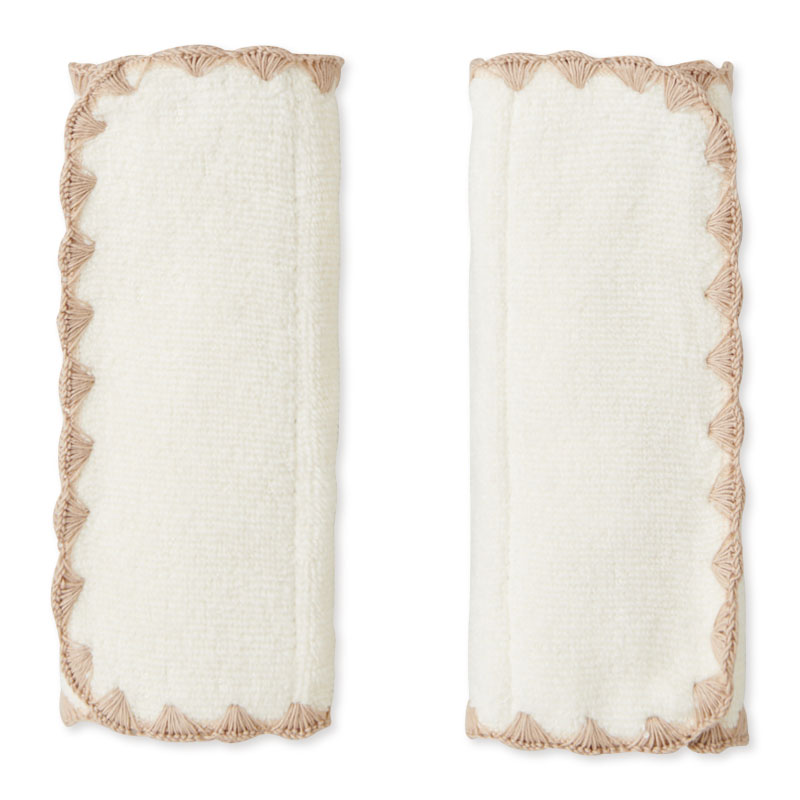 ぺたっとくっつくベルトカバー 木馬刺繍 アイボリー アイボリー