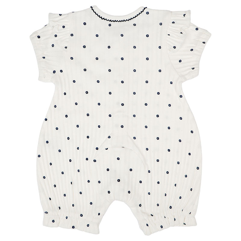 オーガニックコットン 半袖 プレオール 花 アイボリー アイボリー 70cm