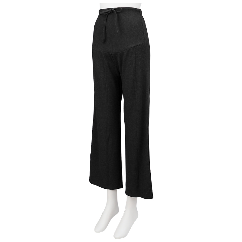 もっちリブ なでなで ロングパンツ チャコールグレー チャコールグレー M