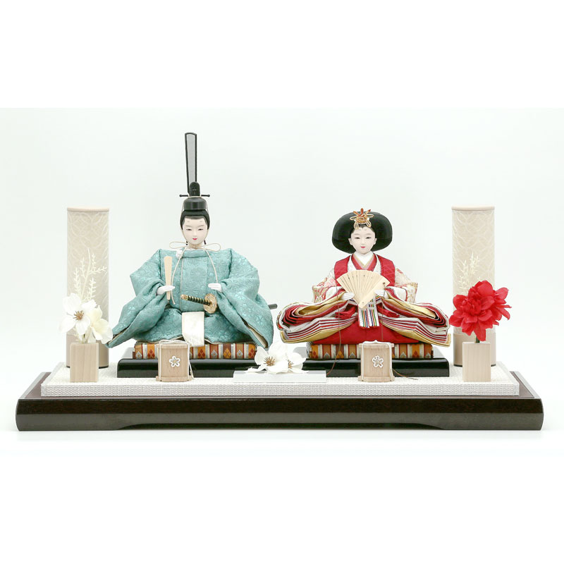 親王ケース飾り「紅白水引きモダン格子」 38085M 雛人形 【メーカー直送】 ナチュラル