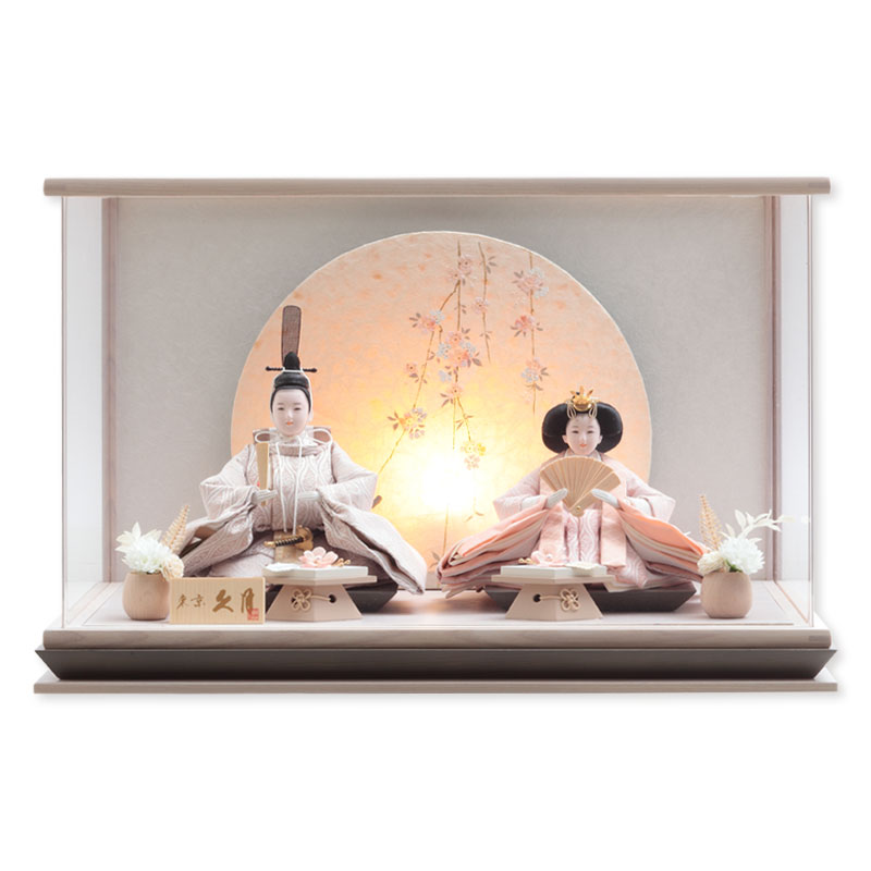 親王ケース飾り「花明かりライト」 38117K 雛人形 【メーカー直送】 ナチュラル