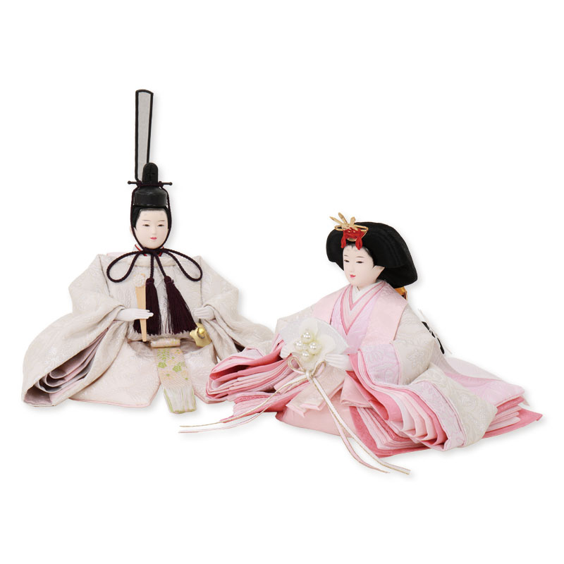 親王収納飾り「ナチュラル木目に秋草模様」 35255F 雛人形 【メーカー直送】 ナチュラル