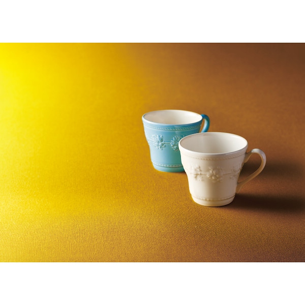 ウェッジウッド クイーンズウェア コレクション フェスティビティ ペアマグ(アイボリー・ブルー) 1054014(内祝いギフト)