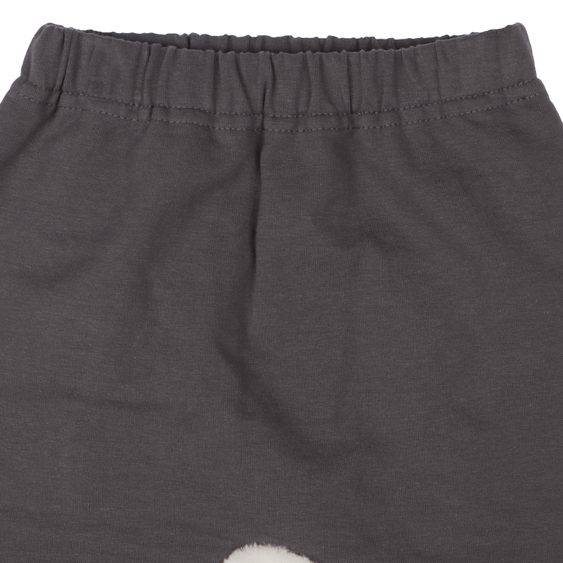 モンキーパンツ ボアアニマル うし チャコールグレー 70cm