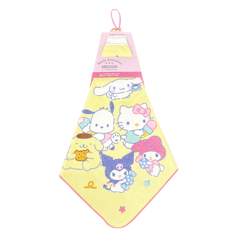 ループ付きタオル26 サンリオキャラクターズ ポップポップ 34x34cm