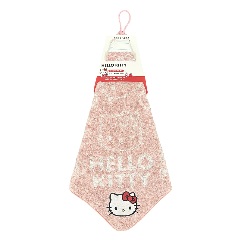 ループ付きタオル26 ハローキティ スタンダード 34x34cm