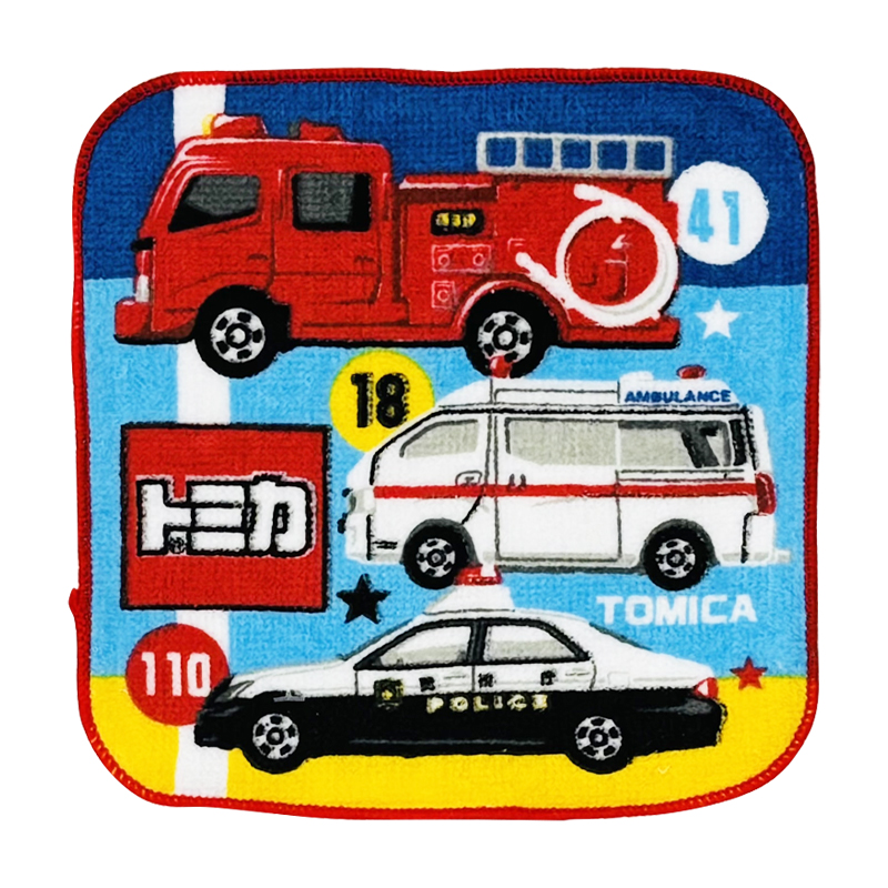 プチタオル5P26 トミカ コマンド 16x16cm