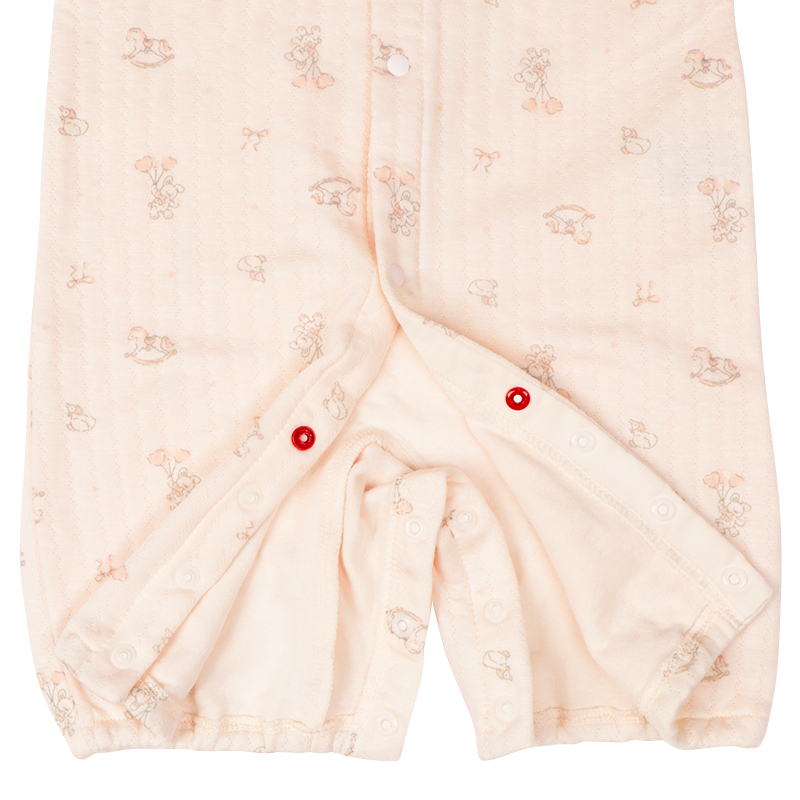 長袖ドレスオール ふんわり あったか ピンク ピンク 50~70cm