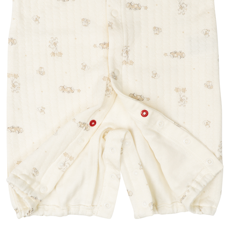 長袖ドレスオール ふんわり あったか クリーム クリーム 50~70cm