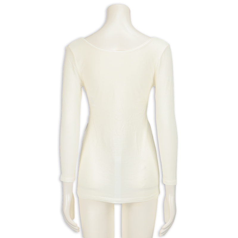 おへやであったか 8分袖シャツ オフホワイト オフホワイト M