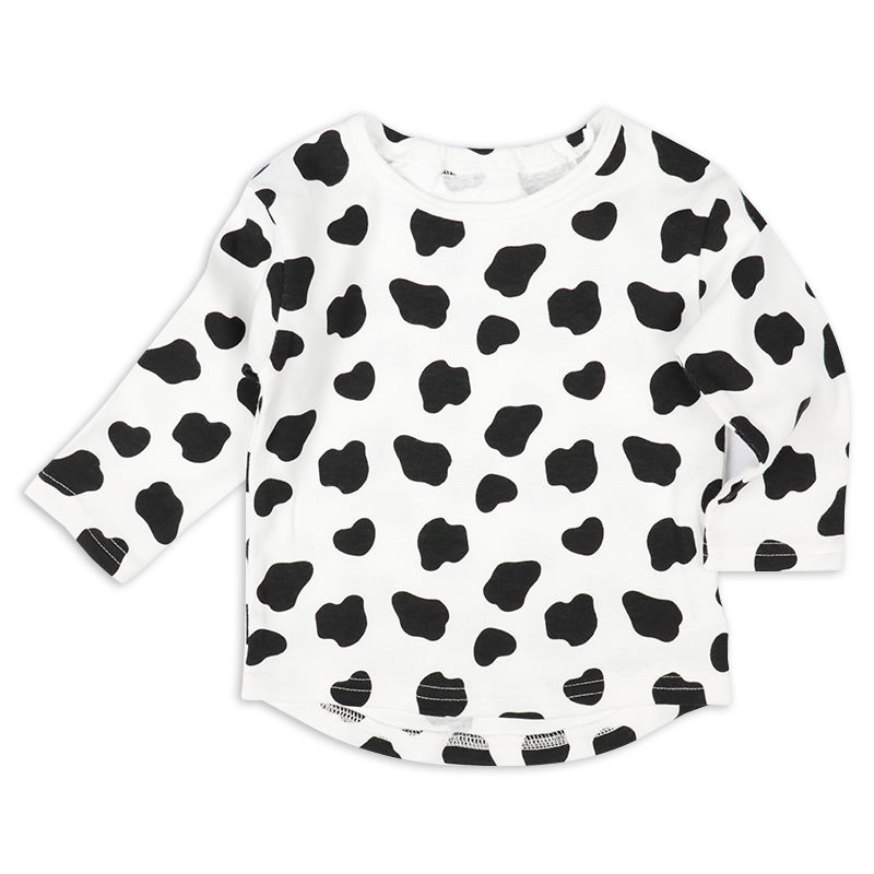 オーバーオール+Tシャツセット アニマル うし チャコールグレー 70cm