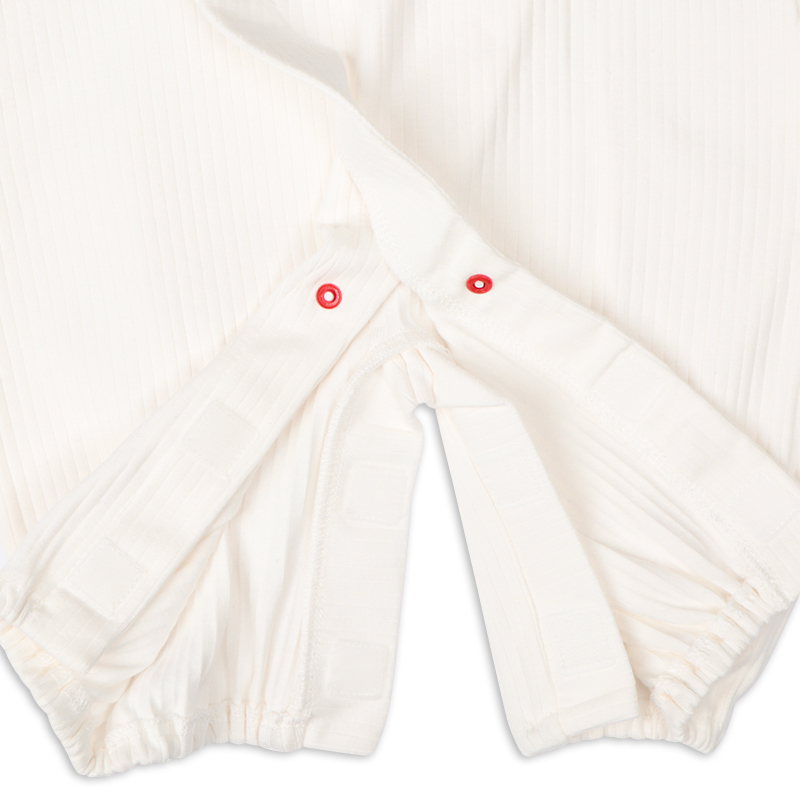 お着替え応援 長袖ドレスオール 簡単時短 オフホワイト オフホワイト 50~60cm