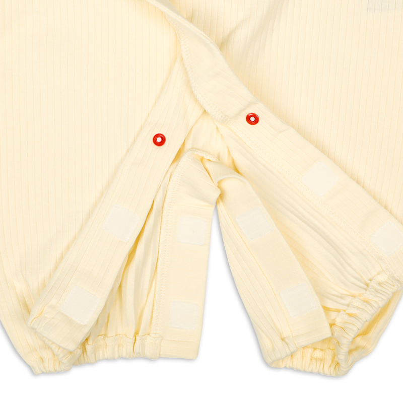 お着替え応援 長袖ドレスオール 簡単時短 クリーム クリーム 50~60cm