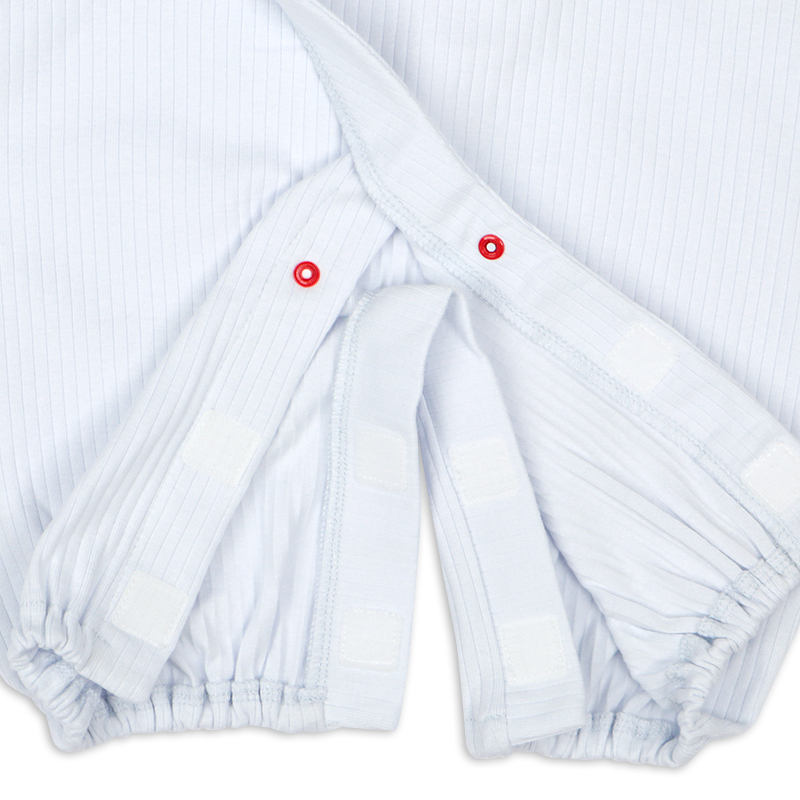 お着替え応援 長袖ドレスオール 簡単時短 サックス サックス 50~60cm