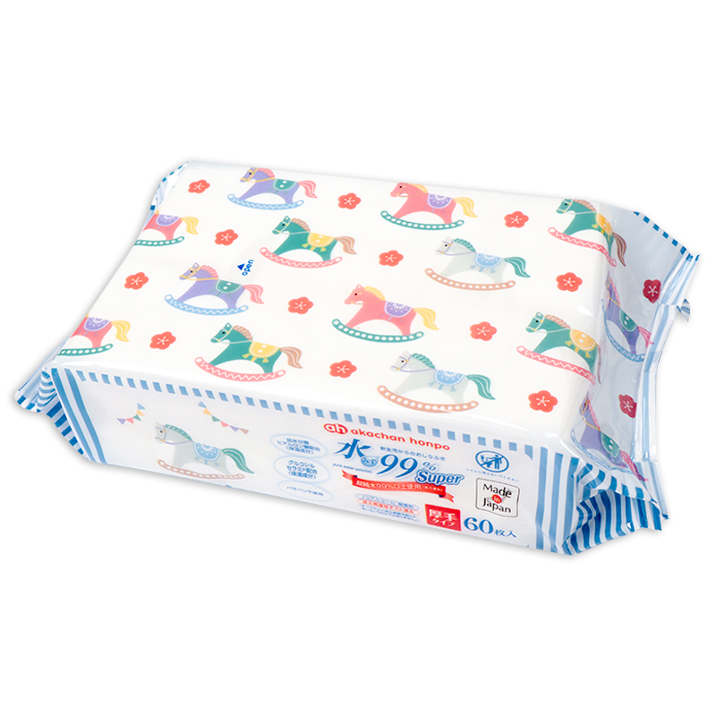 水99% Super 厚手 60枚×20個 新春パッケージ 新生児からのおしりふき 厚手
