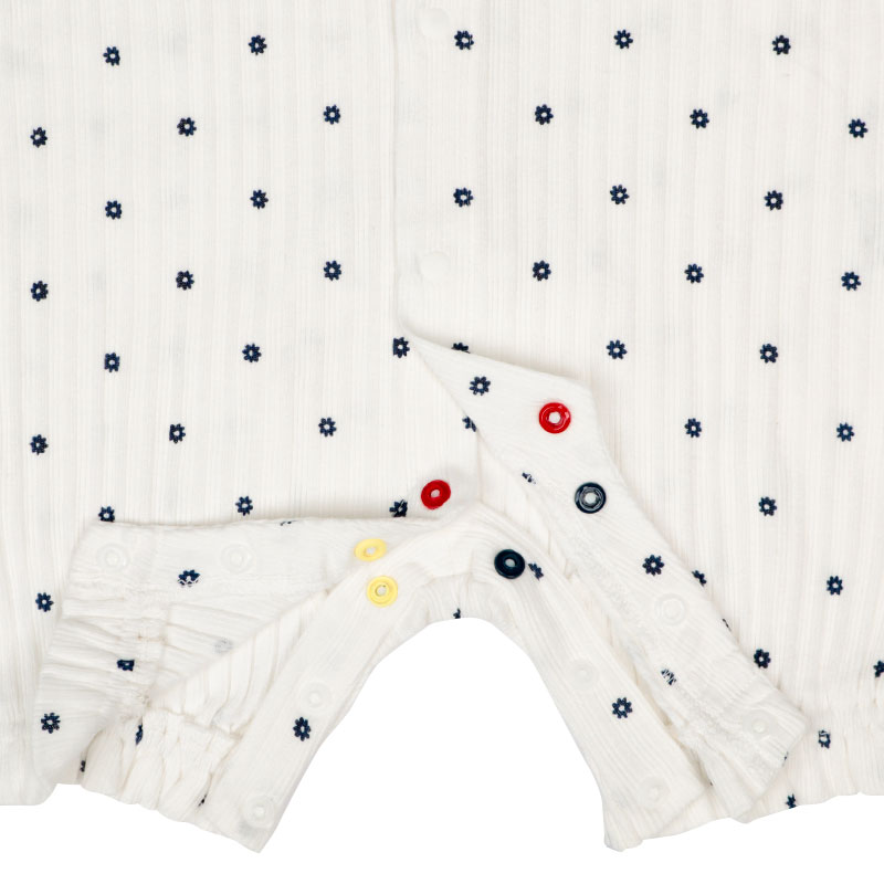 オーガニックコットン 半袖 プレオール 花 アイボリー アイボリー 70cm