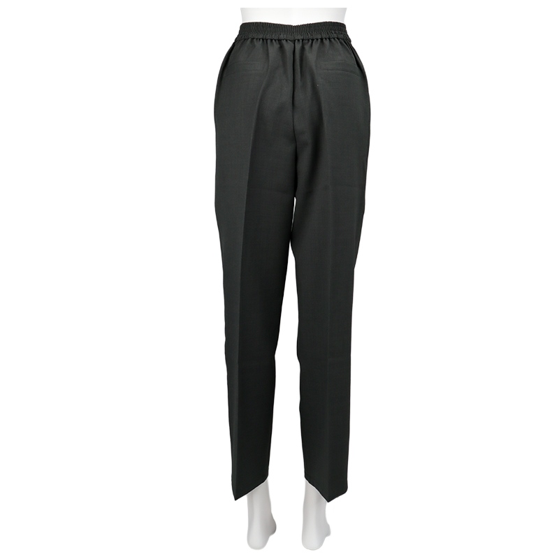 麻調合繊 ストレートパンツ チャコールグレー チャコールグレー M