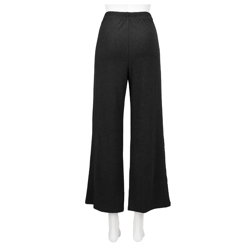 もっちリブ なでなで ロングパンツ チャコールグレー チャコールグレー M