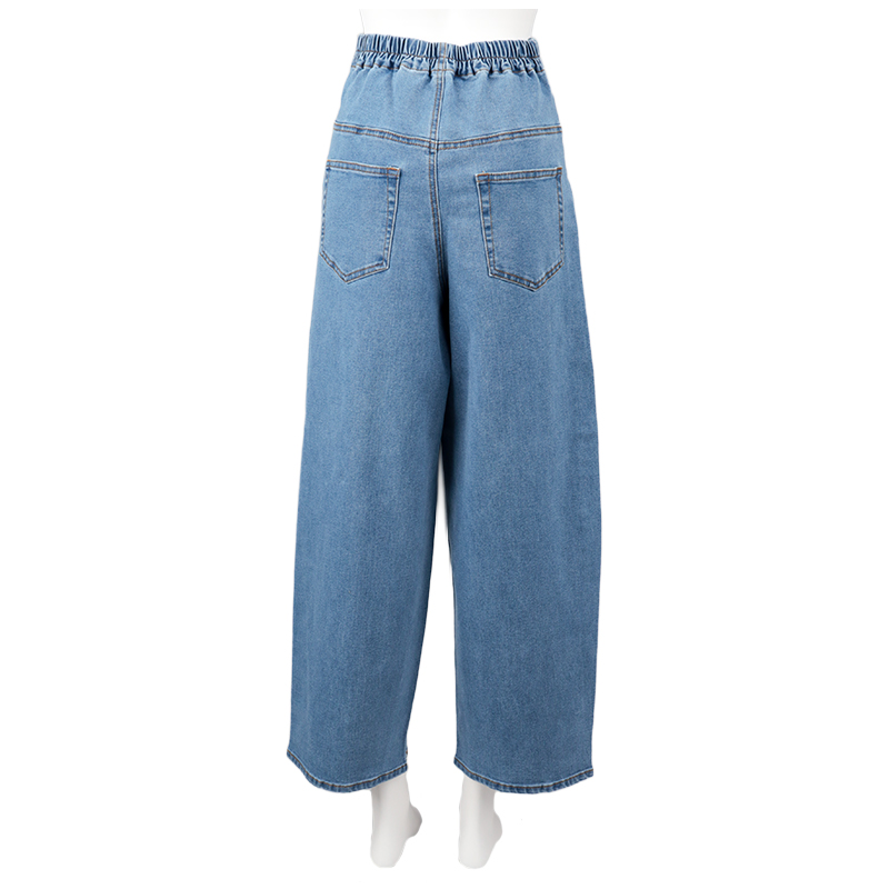 バレルレッグデニムパンツ ブルー ブルー M