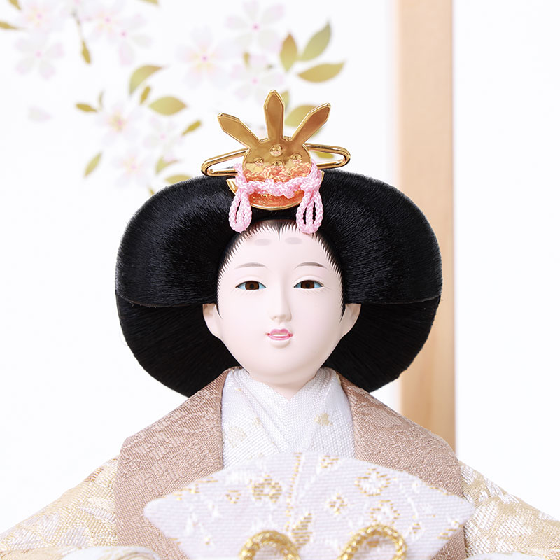 親王ケース飾り「プリフラワー小桜模様」 38160F 雛人形 【メーカー直送】 ナチュラル
