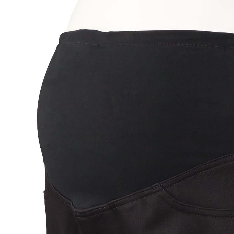 ニットデニムパンツフレア ブラック ブラック M