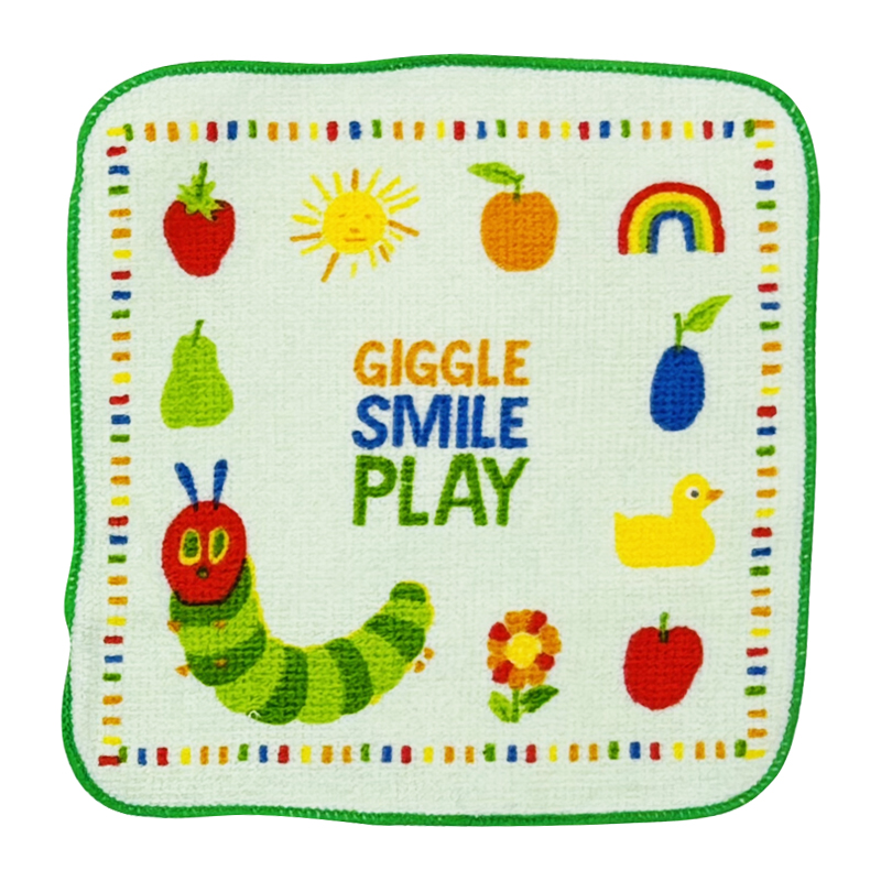 プチタオル5P26 はらぺこあおむし ランランラン 16x16cm