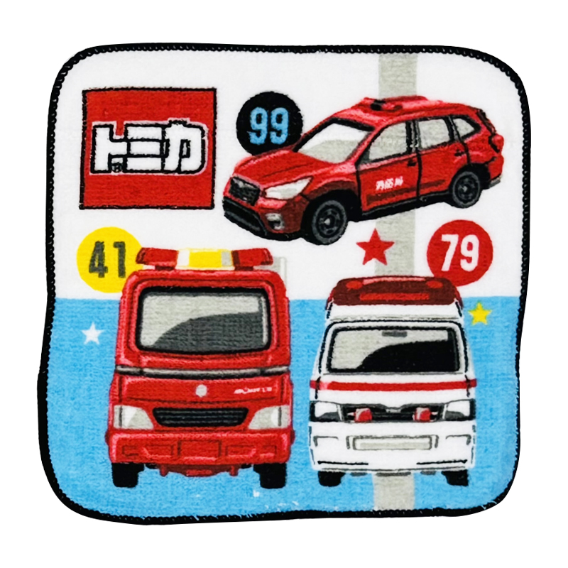プチタオル5P26 トミカ コマンド 16x16cm